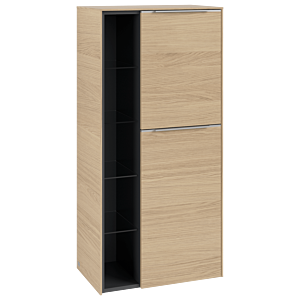 Villeroy und Boch Subway 3.0 Mittelschrank C59900VJ 57,4x120x36,2cm, Schanier rechts/Griff Aluminium glänzend, nordic oak