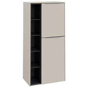 Villeroy und Boch Subway 3.0 Mittelschrank C59900VN 57,4x120x36,2cm, Schanier rechts/Griff Aluminium glänzend, cashmere grey