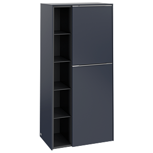 Villeroy et Boch Subway 3.0 meuble central C59900VQ 57,4x120x36,2cm, charnière droite / poignée aluminium brillant, bleu marine