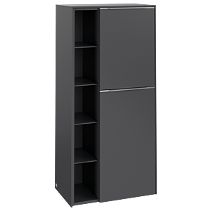 Villeroy und Boch Subway 3.0 Mittelschrank C59900VR 57,4x120x36,2cm, Schanier rechts/Griff Aluminium glänzend, graphite