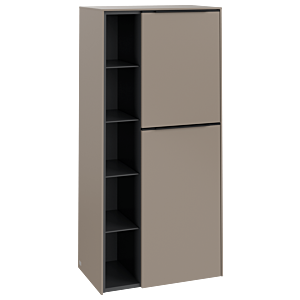 Villeroy et Boch Subway 3.0 meuble central C59901VM 57,4x120x36,2cm, charnière droite / poignée Volcano black, taupe