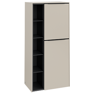 Villeroy et Boch Subway 3.0 armoire centrale C59901VN 57,4x120x36,2cm, charnière à droite / poignée noir volcan, gris cachemire