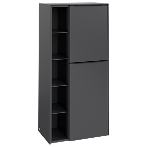 Villeroy and Boch Subway 3.0 center cabinet C59901VR 57.4x120x36.2cm, hinge right / handle Volcano black, graphite