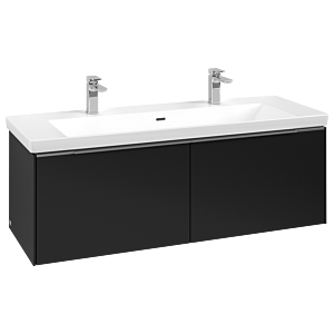 Villeroy und Boch Subway 3.0 Waschtisch-Unterschrank C60100VL 127,2x42,9x47,8cm, ohne LED/Griff Aluminium glänzend, volcano black