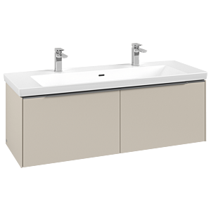 Villeroy und Boch Subway 3.0 Waschtisch-Unterschrank C60100VN 127,2x42,9x47,8cm, ohne LED/Griff Aluminium glänzend, cashmere grey