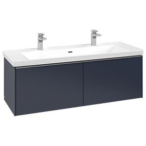 Villeroy und Boch Subway 3.0 Waschtisch-Unterschrank C60100VQ 127,2x42,9x47,8cm, ohne LED/Griff Aluminium glänzend, marine blue