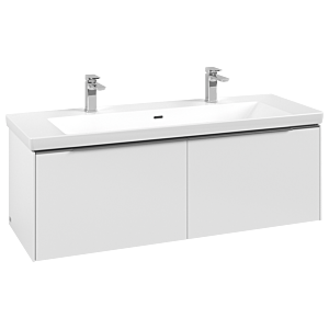 Villeroy und Boch Subway 3.0 Waschtisch-Unterschrank C601L0VF 127,2x42,9x47,8cm, mit LED/Griff Aluminium glänzend, pure white