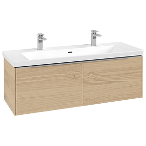 Villeroy und Boch Subway 3.0 Waschtisch-Unterschrank C601L0VJ 127,2x42,9x47,8cm, mit LED/Griff Aluminium glänzend, nordic oak