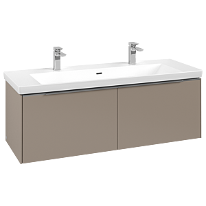 Villeroy und Boch Subway 3.0 Waschtisch-Unterschrank C601L0VM 127,2x42,9x47,8cm, mit LED/Griff Aluminium glänzend, taupe