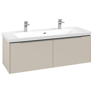 Subway 3.0 Villeroy et Boch vasque C601L0VN 127,2x42,9x47,8cm, avec LED / poignée aluminium brillant, gris cachemire