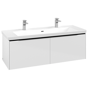 Villeroy and Boch Subway 3.0 vanity unit C601L1VE 127.2x42.9x47.8cm, with LED / handle Volcano black, brilliant white
