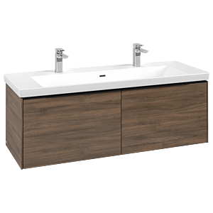 Villeroy und Boch Subway 3.0 Waschtisch-Unterschrank C601L1VH 127,2x42,9x47,8cm, mit LED/Griff Volcano black, arizona oak