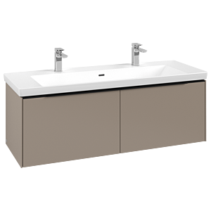 Villeroy und Boch Subway 3.0 Waschtisch-Unterschrank C601L1VM 127,2x42,9x47,8cm, mit LED/Griff Volcano black, taupe