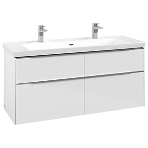 Villeroy und Boch Subway 3.0 Waschtisch-Unterschrank C60200VE 127,2x57,6x47,8cm, ohne LED/Griff Aluminium glänzend, brilliant white