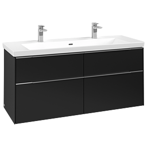 Villeroy and Boch Subway 3.0 vanity unit C60200VL 127.2x57.6x47.8cm, without LED / handle aluminum glossy, volcano black