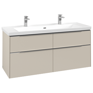 Villeroy and Boch Subway 3.0 vanity unit C60200VN 127.2x57.6x47.8cm, without LED / handle aluminum glossy, cashmere gray