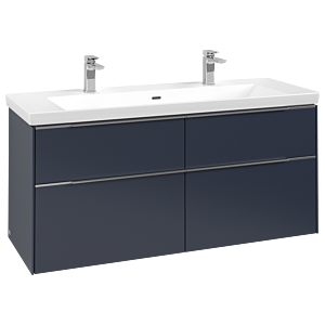 Villeroy und Boch Subway 3.0 Waschtisch-Unterschrank C60200VQ 127,2x57,6x47,8cm, ohne LED/Griff Aluminium glänzend, marine blue