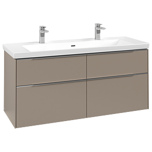Villeroy and Boch Subway 3.0 vanity unit C602L0VM 127.2x57.6x47.8cm, with LED / handle aluminum glossy, taupe