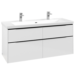 Villeroy and Boch Subway 3.0 vanity unit C602L1VE 127.2x57.6x47.8cm, with LED / handle Volcano black, brilliant white