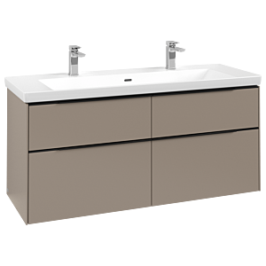 Villeroy and Boch Subway 3.0 vanity unit C602L1VM 127.2x57.6x47.8cm, with LED / handle Volcano black, taupe