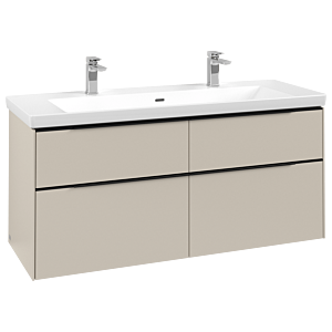 Villeroy und Boch Subway 3.0 Waschtisch-Unterschrank C602L1VN 127,2x57,6x47,8cm, mit LED/Griff Volcano black, cashmere grey
