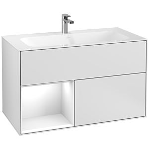 Villeroy and Boch Finion Villeroy and Boch Finion F030GFMT 99.6x59.1x49.8cm, shelf left Glossy white lacquer, white matt lacquer