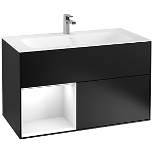Villeroy and Boch Finion Villeroy and Boch Finion F030GFPD 99.6x59.1x49.8cm, shelf left Glossy white lacquer, black matt lacquer