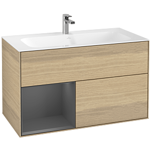 Villeroy et Boch Finion Villeroy et Boch F030GKPC 99,6x59,1x49,8cm, étagère gauche anthracite mat, Oak Veneer