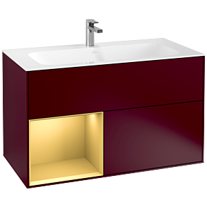 Villeroy et Boch Finion Villeroy et Boch F030HFHB 99,6x59,1x49,8cm, étagère gauche or mat, Peony Matt