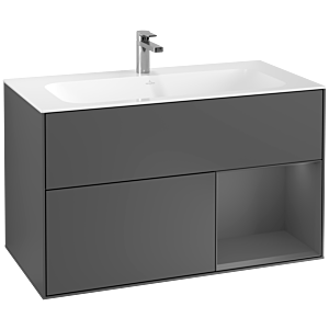 Villeroy und Boch Finion Waschtischunterschrank F040GKGK 99,6x59,1x49,8cm, Regal rechts Anthracite matt, Anthracite matt