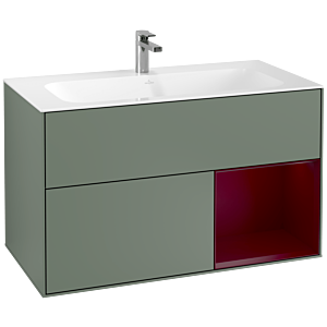 Villeroy et Boch Finion Villeroy et Boch F040HBGM 99,6x59,1x49,8cm, étagère à droite Peony , Olive Matt Lacquer