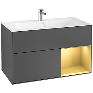 Villeroy et Boch Finion Villeroy et Boch F040HFGK 99,6x59,1x49,8cm, étagère droite or mat, anthracite mat