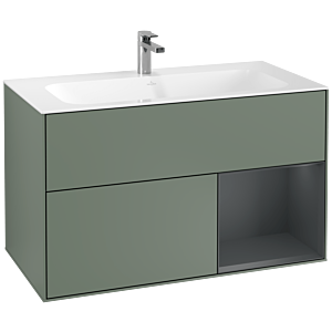 Villeroy et Boch Finion Villeroy et Boch F040HGGM 99,6x59,1x49,8cm, étagère à droite Midnight Blue Matt Lacquer , Olive Matt Lacquer