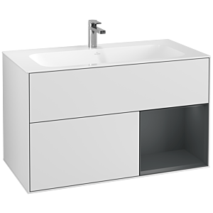 Villeroy et Boch Finion Villeroy et Boch F040HGMT 99,6x59,1x49,8cm, étagère à droite Midnight Blue Matt Lacquer , laqué blanc mat