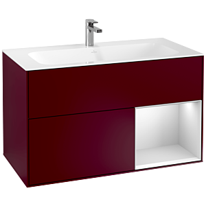 Villeroy et Boch Finion Villeroy et Boch F040MTHB 99,6x59,1x49,8cm, étagère à droite laqué blanc mat, Peony Matt