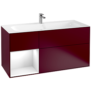 Villeroy et Boch Finion Villeroy et Boch F060GFHB 119,6x59,1cm, étagère gauche laqué blanc brillant, Peony Matt
