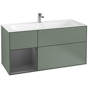 Villeroy und Boch Finion Waschtischunterschrank F060GKGM 119,6x59,1cm, Regal links Anthracite matt, Olive Matt Lacquer