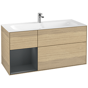 Villeroy and Boch Finion Villeroy and Boch Finion F060HGPC 119.6x59.1cm, shelf left Midnight Blue Matt Lacquer , Oak Veneer