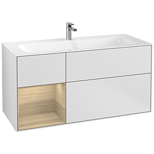 Villeroy et Boch Finion Villeroy et Boch F060PCMT 119,6x59,1cm, étagère à gauche Oak Veneer , laqué blanc mat