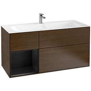 Villeroy and Boch Finion Villeroy and Boch Finion F060PDGN 119.6x59.1cm, shelf left black matt lacquer, walnut veneer