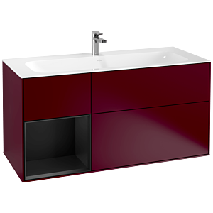 Villeroy und Boch Finion Waschtischunterschrank F060PDHB 119,6x59,1cm, Regal links Black matt lacquer, Peony Matt