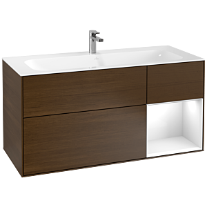 Villeroy et Boch Finion Villeroy et Boch F070GFGN 119,6x59,1cm, étagère à droite Laque blanc brillant, placage noyer