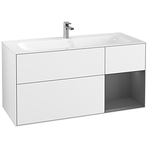 Villeroy and Boch Finion Villeroy and Boch Finion F070GKGF 119.6x59.1cm, shelf on the right anthracite matt, Glossy white lacquer