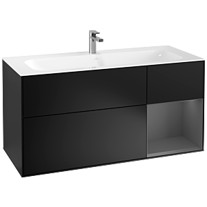 Villeroy und Boch Finion Waschtischunterschrank F070GKPD 119,6x59,1cm, Regal rechts Anthracite matt, Black matt lacquer