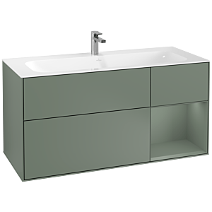 Villeroy und Boch Finion Waschtischunterschrank F070GMGM 119,6x59,1cm, Regal rechts Olive Matt Lacquer, Olive Matt Lacquer