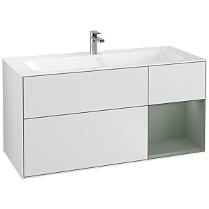 Villeroy et Boch Finion Villeroy et Boch F070GMMT 119,6x59,1cm, étagère à droite Olive Matt Lacquer , laqué blanc mat