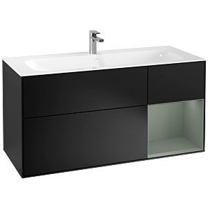 Villeroy und Boch Finion Waschtischunterschrank F070GMPD 119,6x59,1cm, Regal rechts Olive Matt Lacquer, Black matt lacquer