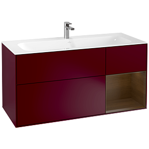 Villeroy und Boch Finion Waschtischunterschrank F070GNHB 119,6x59,1cm, Regal rechts Walnut veneer, Peony Matt