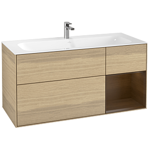 Villeroy und Boch Finion Waschtischunterschrank F070GNPC 119,6x59,1cm, Regal rechts Walnut veneer, Oak Veneer