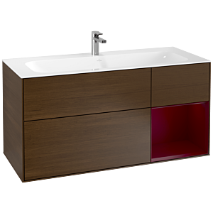 Villeroy und Boch Finion Waschtischunterschrank F070HBGN 119,6x59,1cm, Regal rechts Peony, Walnut veneer